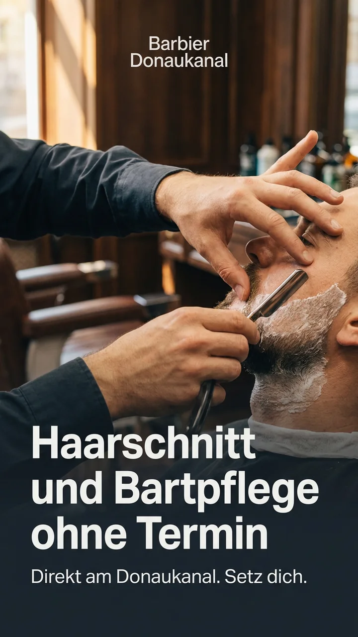 Beispiel-Sujet: Haarschnitt und Bartpflege ohne Termin.