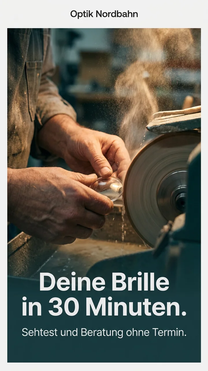 Beispiel-Sujet: Deine Brille in 30 Minuten.
