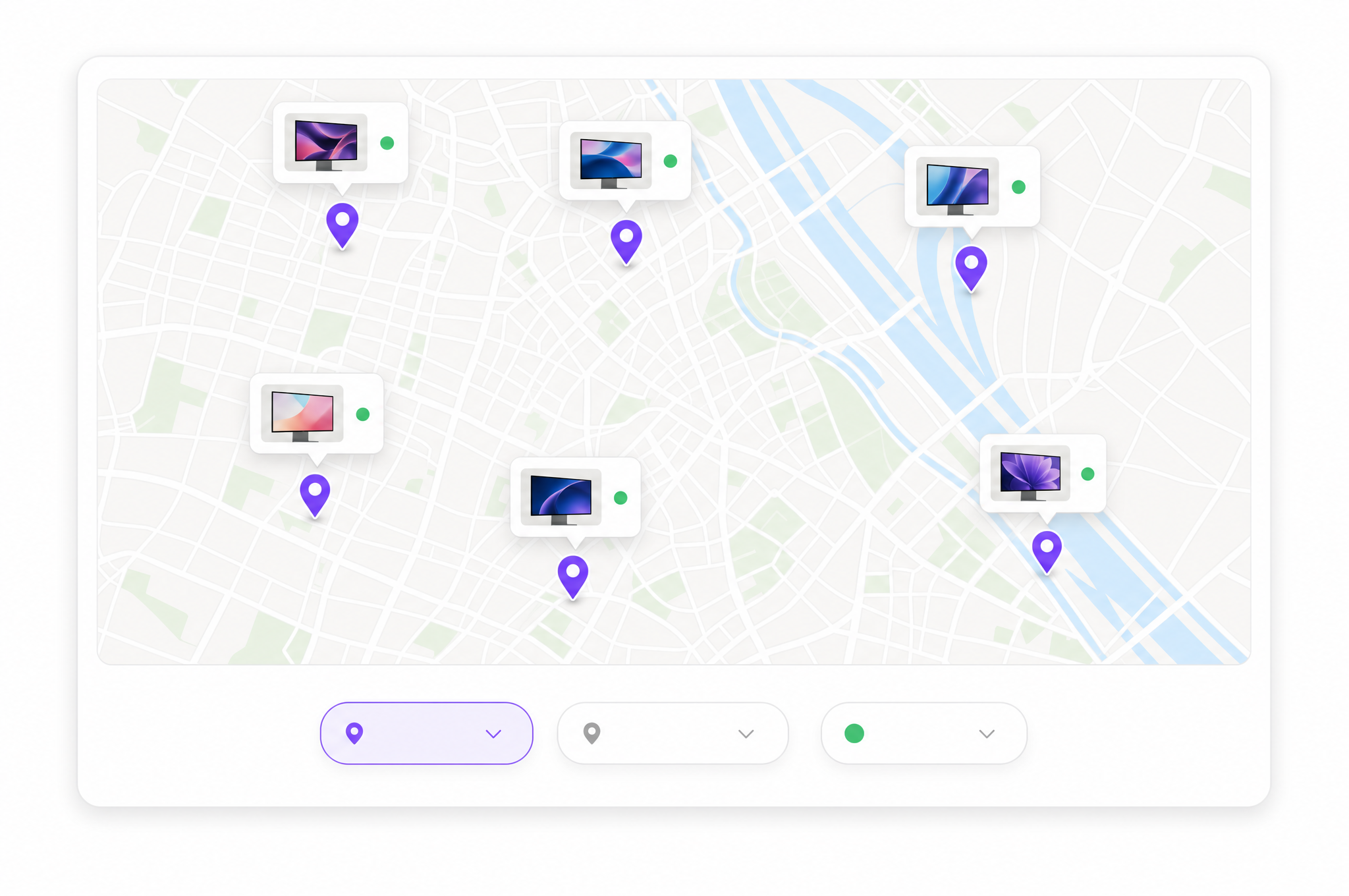 how-it-works step 1 — pick a screen on the map