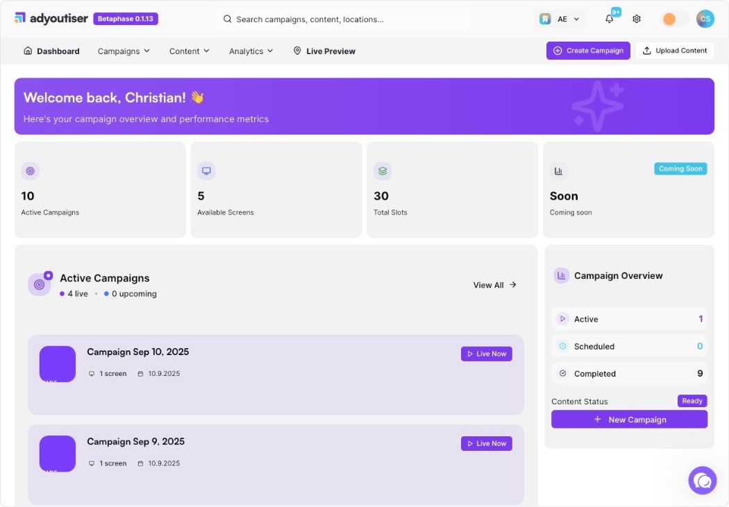 Adyoutiser Dashboard