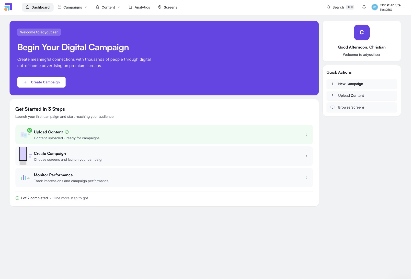 Adyoutiser Dashboard
